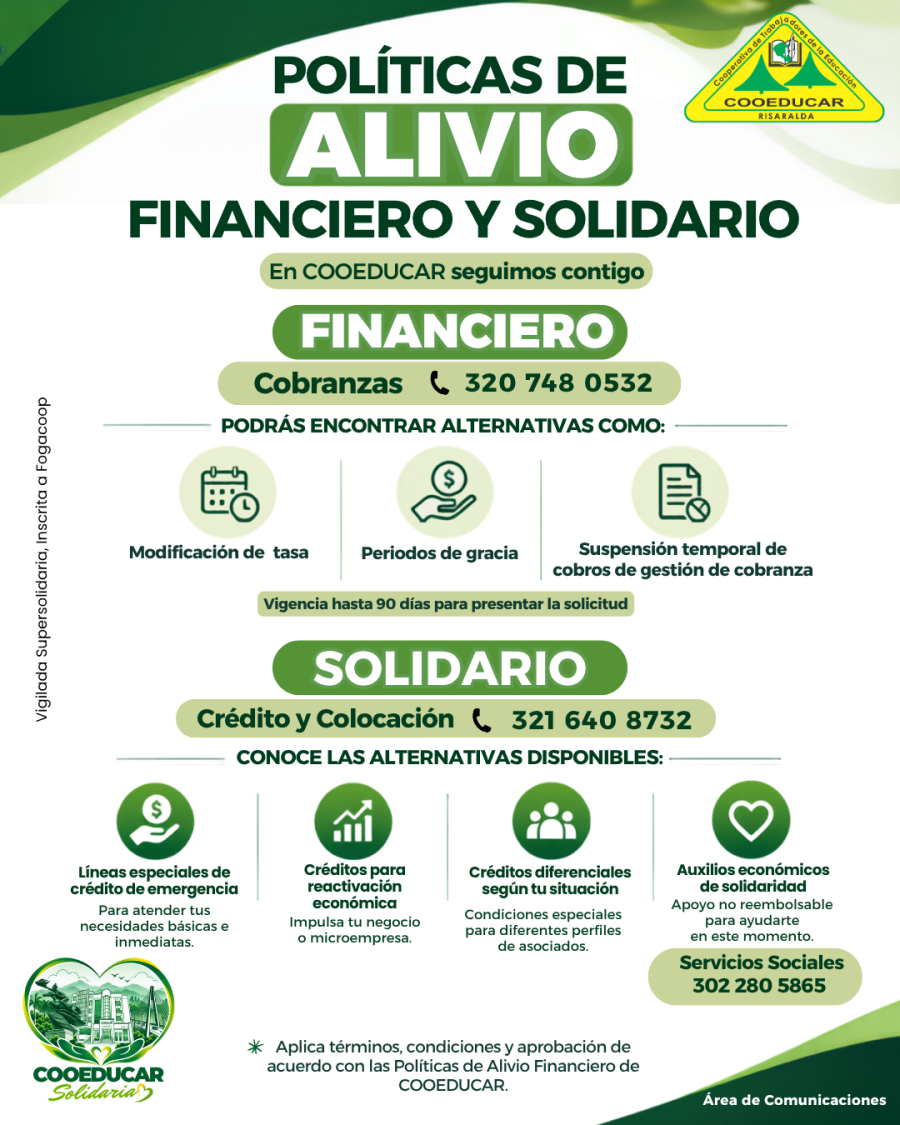 alivio financiero y social post de instagram 1